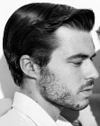 slicked hair