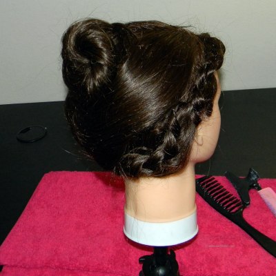 Hairline braid with a twisted bun