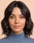 Nearly shoulder-length hairstyle