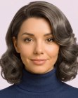 Side-swept retro hair