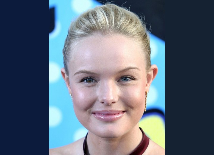 Kate Bosworth With Her Hair Pulled Into A Tight Bun