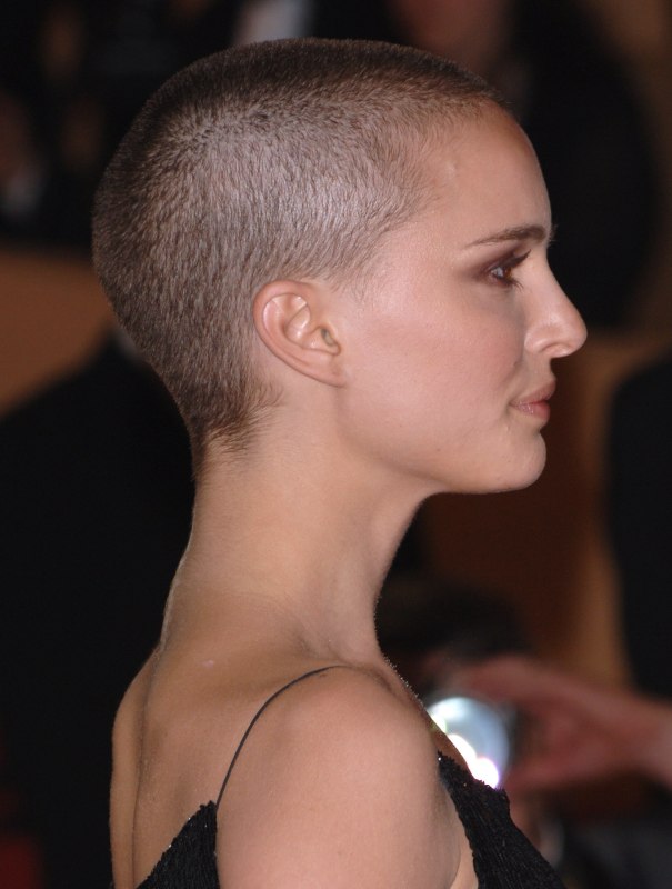 Natalie Portman With Her Hair Shaved Off