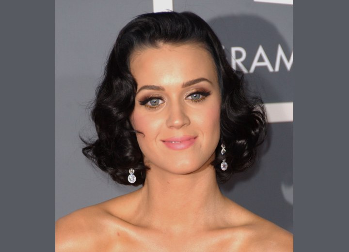 Katy Perry - Medium-length black hair with waves