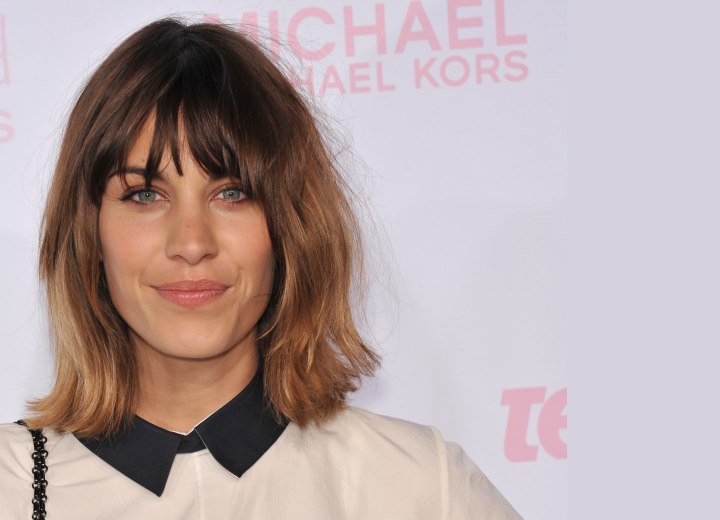 Alexa Chung | Above the shoulders bob with flipped out ends and ombré ...