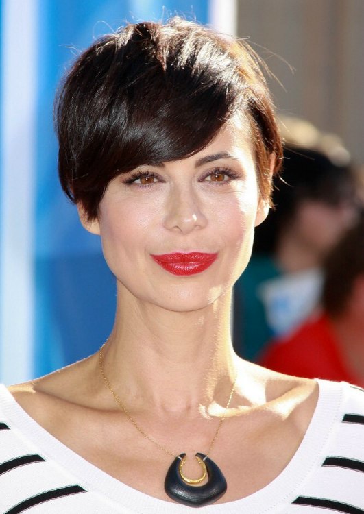 Catherine Bell's pixie | New short haircut with a tapered neck and side ...