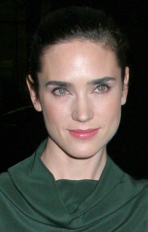 Jennifer Connelly with her hair pulled back into a 