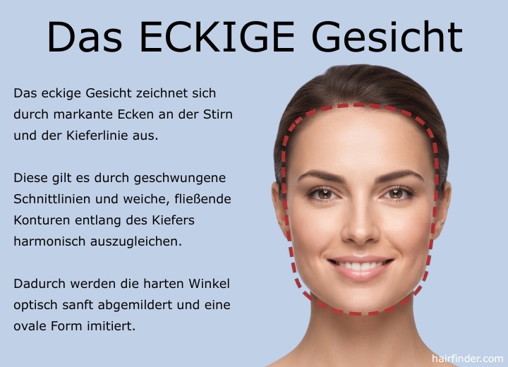 Eckige Gesichtsform