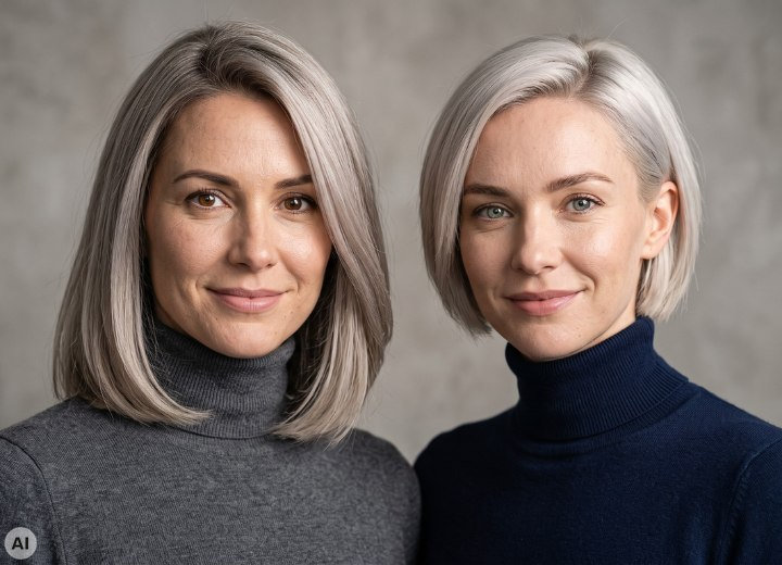 Frauen mit einer k&uuml;hlen Haarfarbe