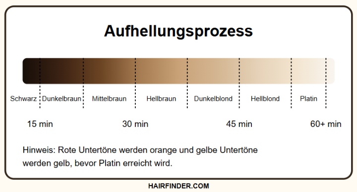 Zeitlicher Ablauf der Haaraufhellung
