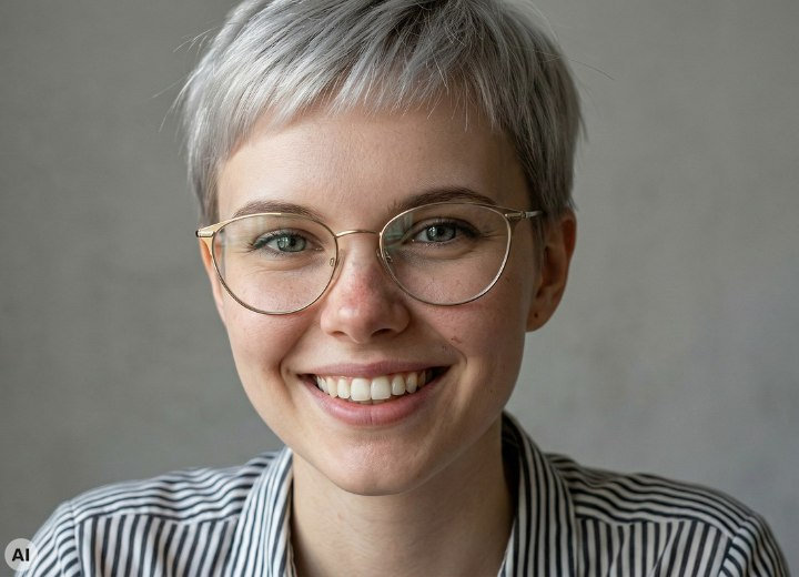 Umstyling von langen auf kurze Haare f&uuml;r eine Brillentr&auml;gerin &ndash; Kurze Haare