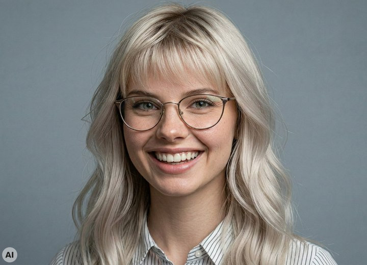 Umstyling von langen auf kurze Haare f&uuml;r eine Brillentr&auml;gerin &ndash; Vorher