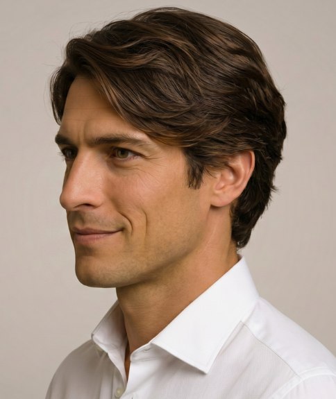 Estilo contemporáneo para cabello masculino - Vista lateral