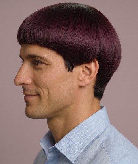 Corte de tazón para hombre - Vista lateral