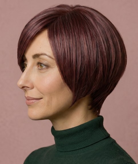Hermoso bob con líneas de corte definidas - Vista lateral