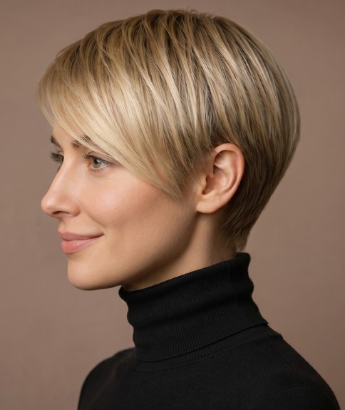 Corte pixie con atención al detalle