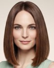 Bob largo para cabello castaño chocolate