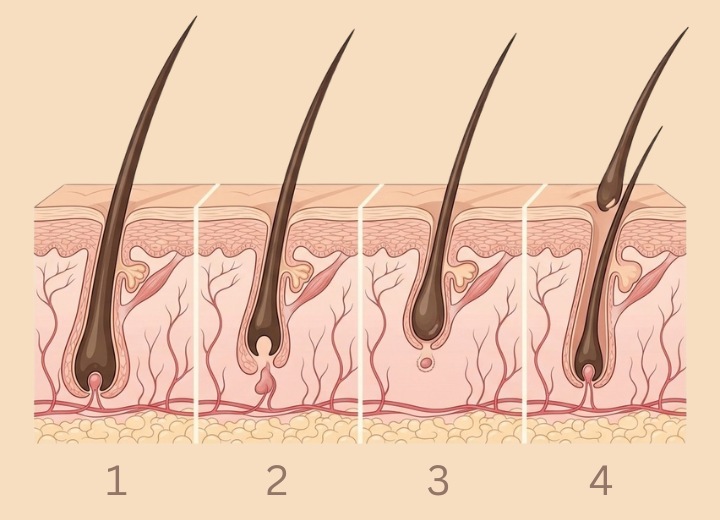 El ciclo de crecimiento del cabello