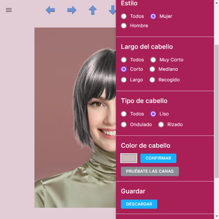 Aplicación para cambiar el color del cabello
