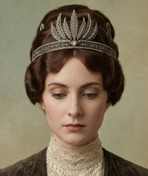 Coiffure des ann&eacute;es 1910 &agrave; l&rsquo;&eacute;l&eacute;gance aristocratique