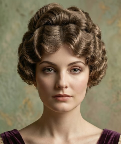 &Eacute;l&eacute;gante coiffure vintage ondul&eacute;e datant de 1914
