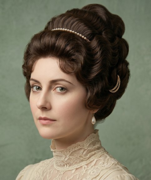 Tr&egrave;s haute coiffure vintage datant de 1914