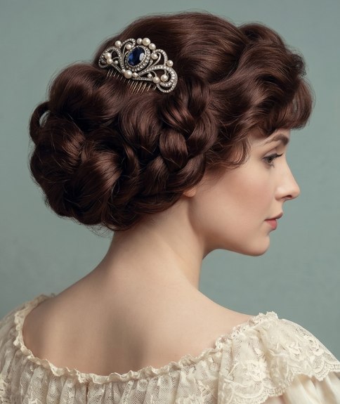 Coiffure romantique de l&rsquo;&eacute;poque &eacute;douardienne