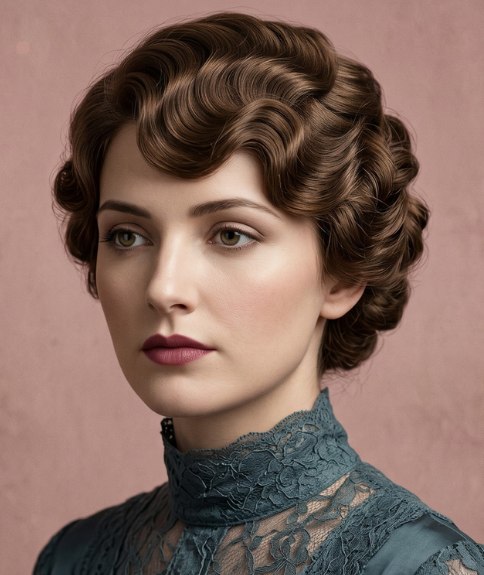 Coiffure relev&eacute;e pour cheveux ch&acirc;tains