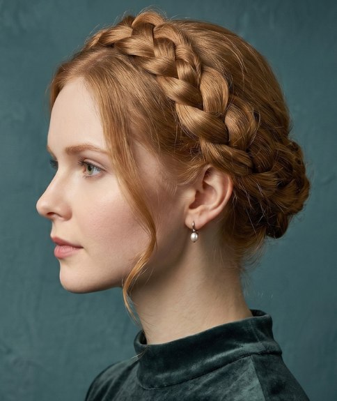 Chignon avec tresse couronne