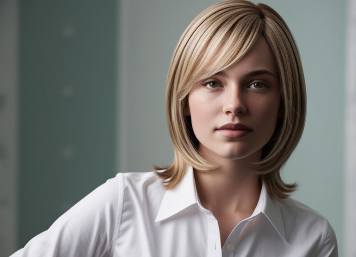 Cheveux blonds avec lowlights