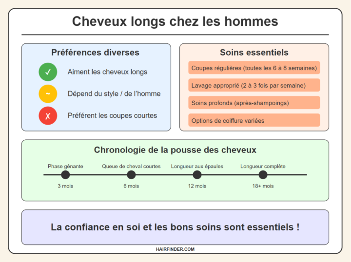 Infographie – Les hommes aux cheveux longs et ce que les femmes en pensent