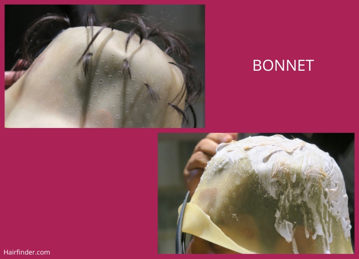 Technique avec bonnet pour les mèches claires
