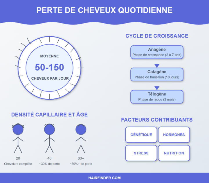 Infographie - Combien de cheveux perdons-nous chaque jour ?