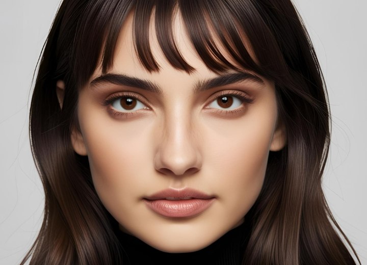 Femme avec des sourcils et des cheveux de couleurs assorties