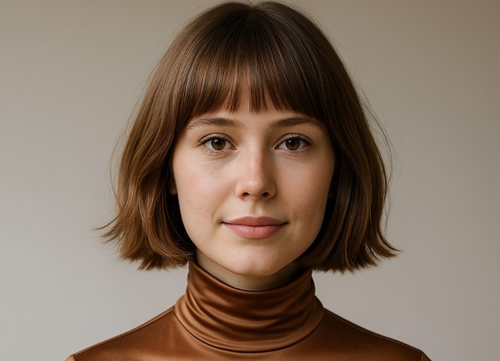 Coupe de cheveux au carré pour un visage fin