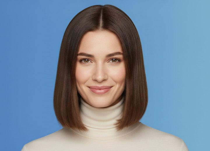 Femme portant un col roul&eacute;