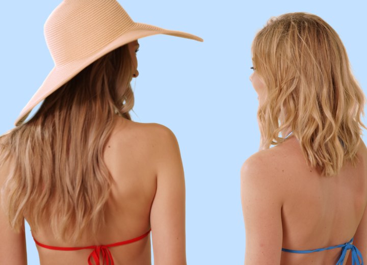 Femmes aux cheveux décolorés
