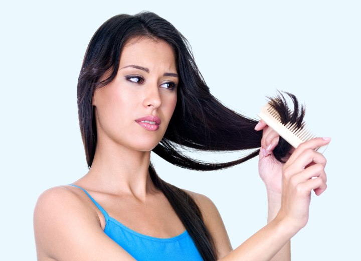 Les pointes des cheveux longs