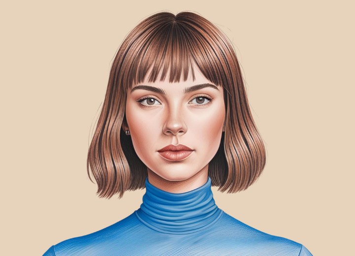 Coupe au carré pour un visage long