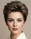 Coiffure courte épi des années 1980