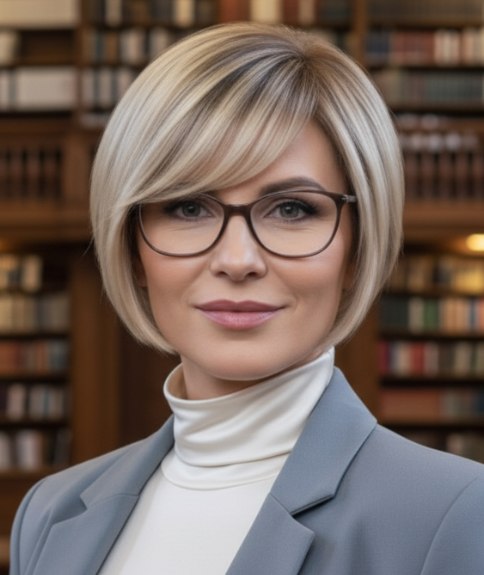 Carr&eacute; plongeant court pour cheveux blonds