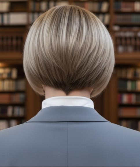 Carré plus court à l’arrière et plus long à l’avant – Vue de dos