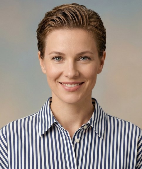 Femme portant une coiffure de style masculin