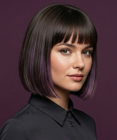 Carr&eacute; brun avec des accents violets