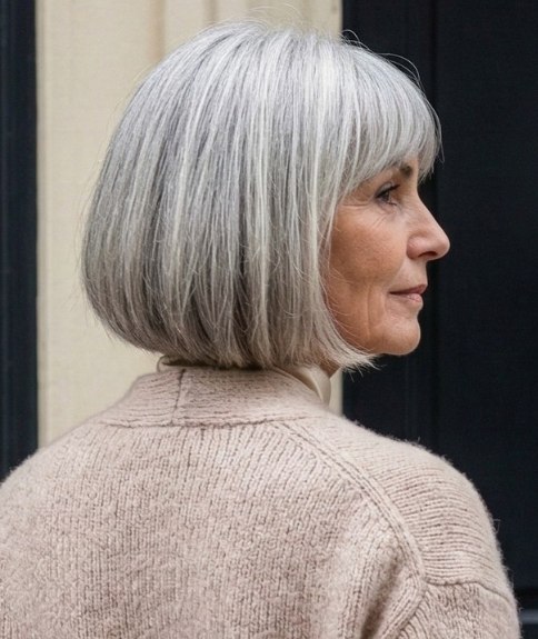 Beau carr&eacute; pour cheveux gris