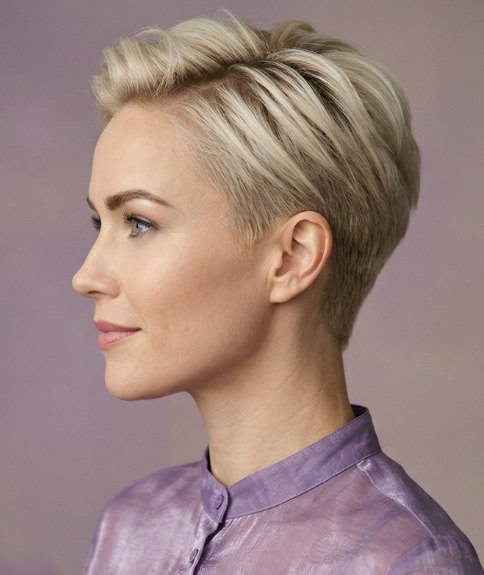 Cheveux blonds courts mais &eacute;l&eacute;gants