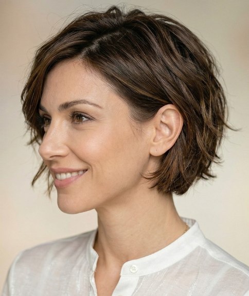 Coiffure courte avec des d&eacute;grad&eacute;s
