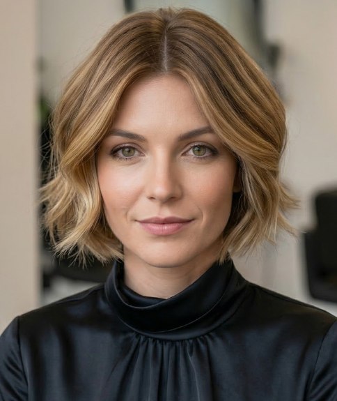 Carr&eacute; ondul&eacute; avec une ligne de coupe angul&eacute;e