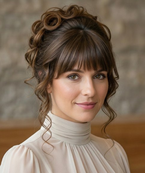 Chignon qui encadre le visage et la nuque