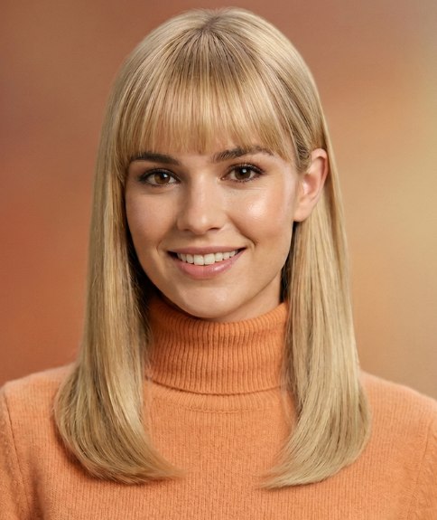 Coiffure blonde longue et rayonnante