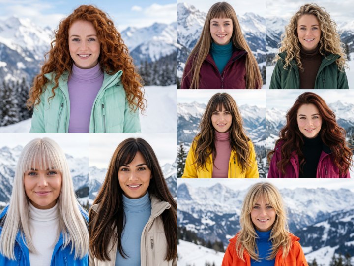 Coiffures avec des cheveux longs, port&eacute;s libres et d&eacute;tach&eacute;s